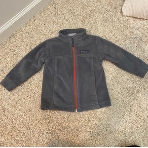 Columbia Fleece Toddler 18-24 month Gray with Orange Zipper